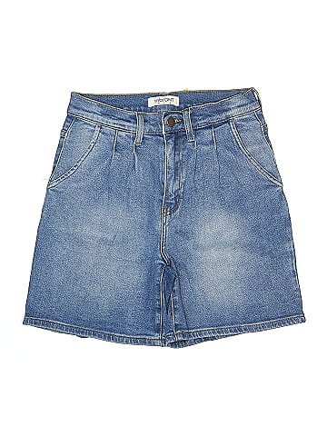 Vibrant M.I.U Medium Wash Retro Denim Shorts (view 1)