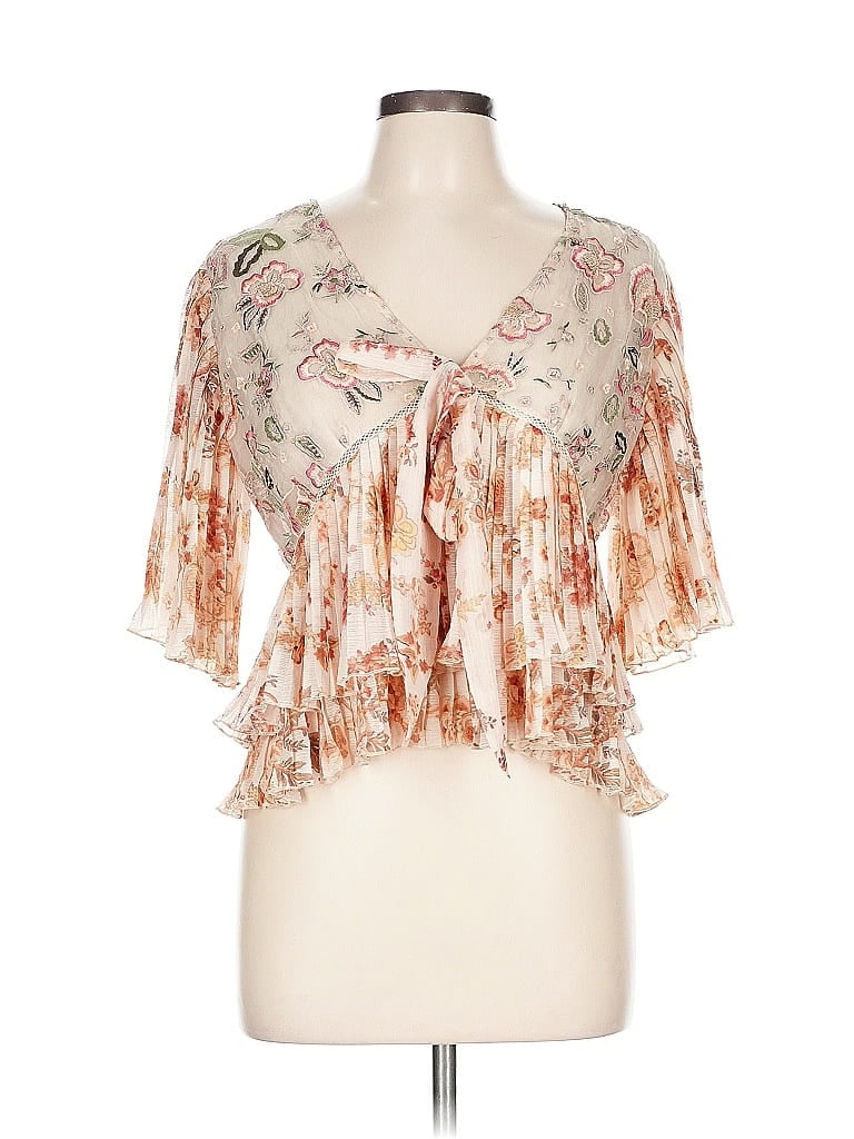 LET ME BE Pre-owned 3/4 Sleeve Blouse In White