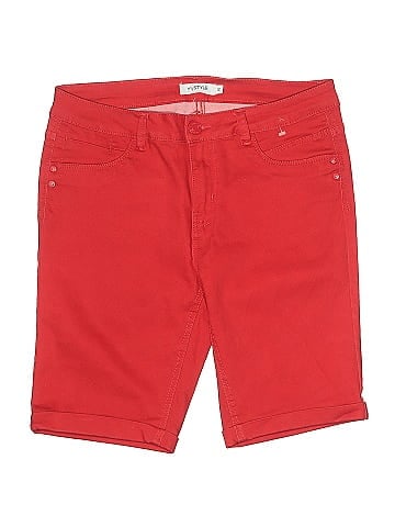 Mystree Bright Red Casual Denim Shorts (view 1)