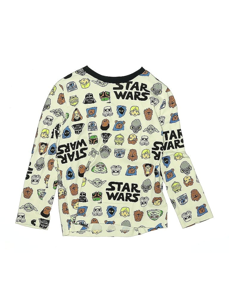 Star Wars 100% Cotton Ivory Black Long Sleeve T-Shirt Size S (big kids) - photo 1