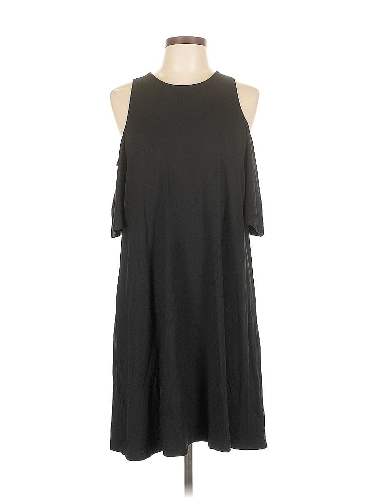 Cupcakes & Cashmere Solid Black Casual Dress Size L - photo 1