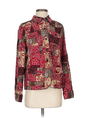 Christopher & Banks Artistic Patchwork Red Paisley Jacket (view 1)