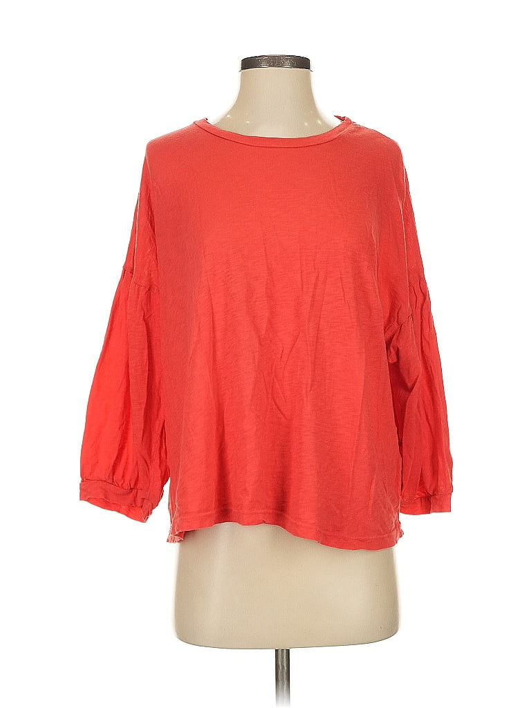 Sundry 100% Pima Cotton Red 3/4 Sleeve T-Shirt Size S - photo 1