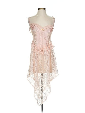 Assorted Brands Tan Lace Sheer Delicate Dress (view 1)