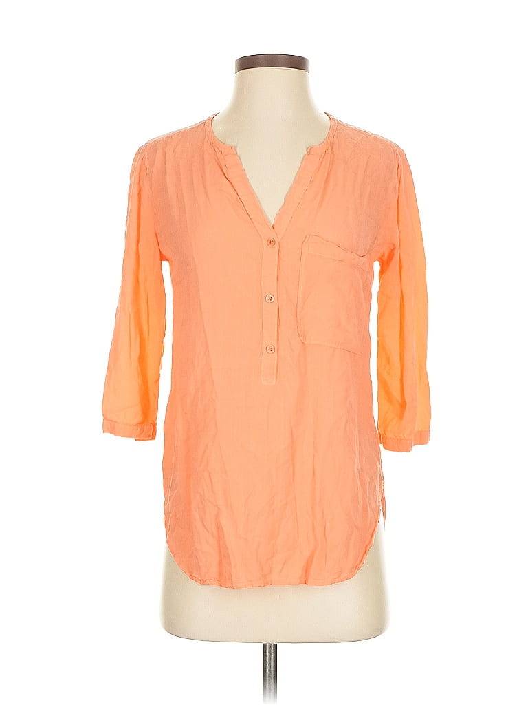 Click to view more detailed imagery on our partner's website Pre-owned Cloth & Stone 3/4 Sleeve Blouse In Orange