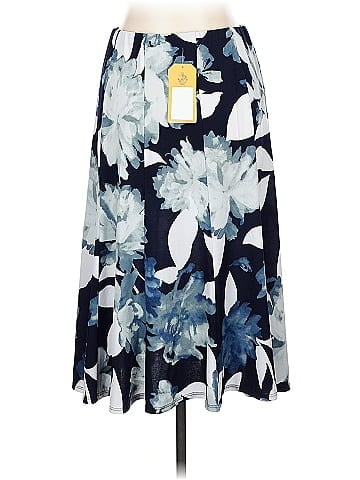 Laura Petites Blue Floral Print Casual Skirt (view 2)