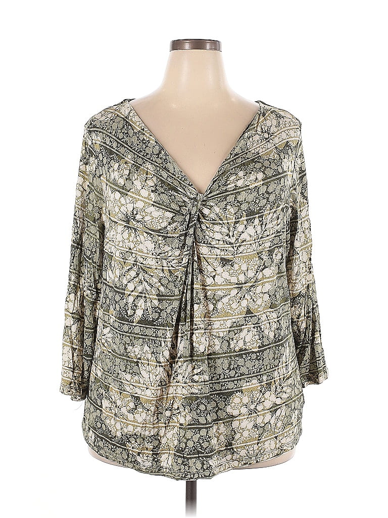 Ruby Rd. Gray 3/4 Sleeve Blouse Size 2X - photo 1