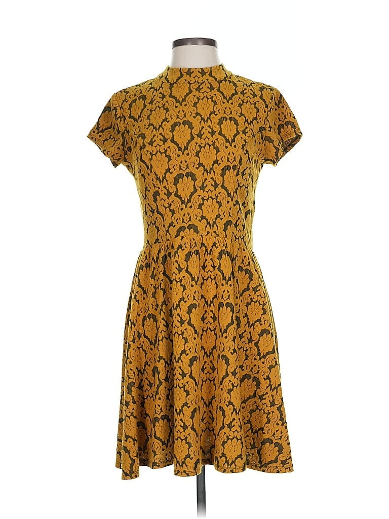 Xhilaration 100% Polyester Paisley Yellow Casual Dress Size S - photo 1