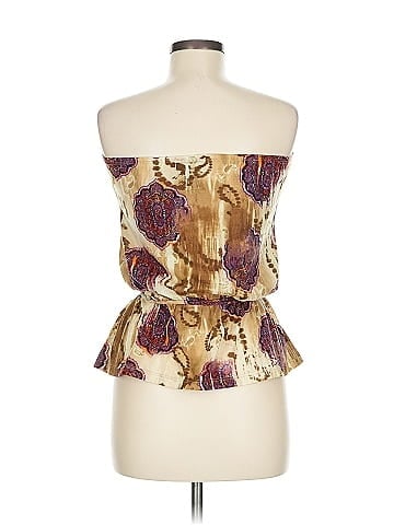 Weavers Tan Paisley Top with Lace Detail (view 2)