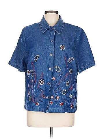 TanJay Blue Denim Shirt with Embroidery (view 1)