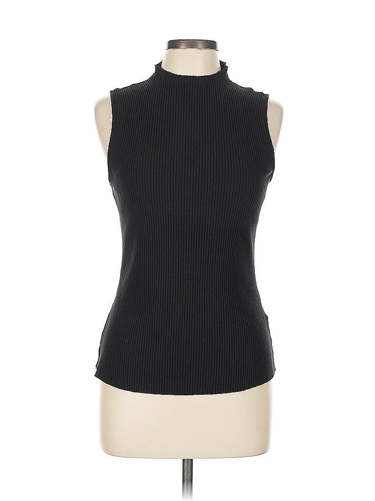 Eri + Ali Black Sleeveless T-Shirt Size L - photo 1