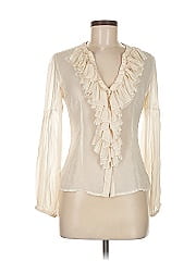 Boston Proper Long Sleeve Silk Top