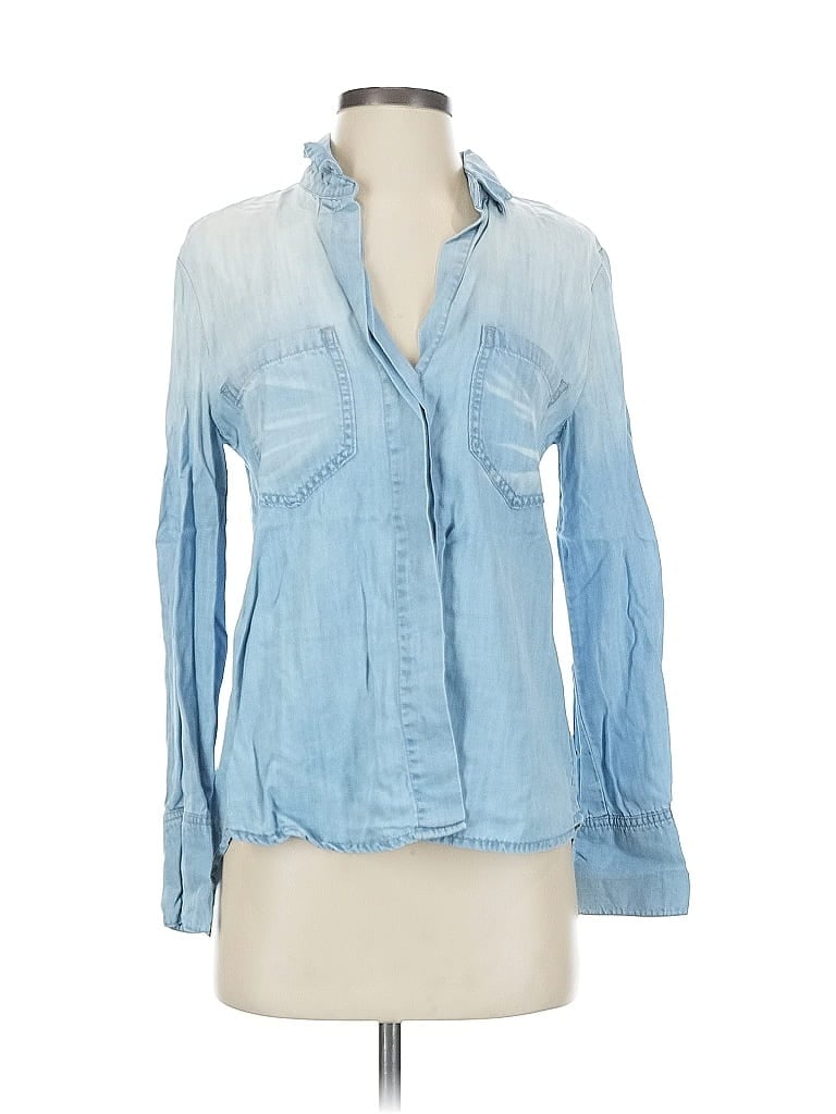 Pre-owned Cloth & Stone Long Sleeve Blouse In Blue