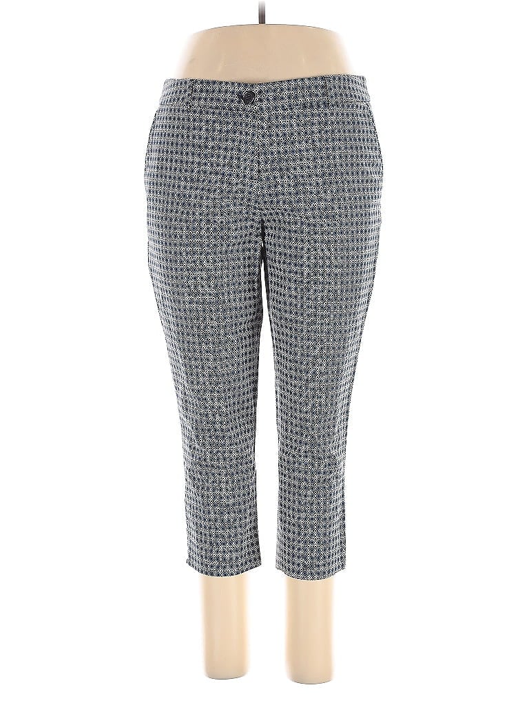 Hilary Radley Houndstooth Blue Casual Pants Size 14 - photo 1