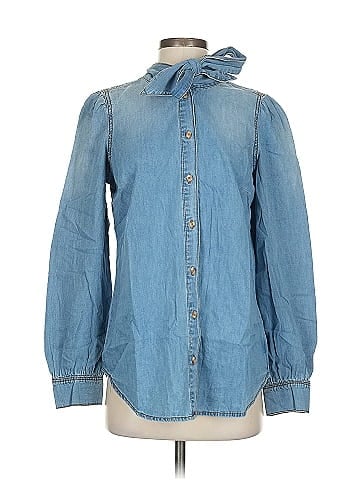 Scoop Light Blue Denim Button-Down Shirt (view 1)