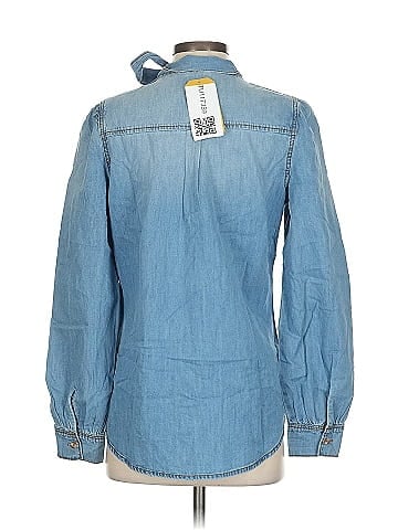 Scoop Light Blue Denim Button-Down Shirt (view 2)