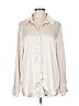 Princess Polly 100% Recycled Polyester Metallic Ivory Long Sleeve Blouse Size 10 - photo 1