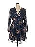 Cupshe 100% Polyester Floral Blue Cocktail Dress Size XL - photo 1