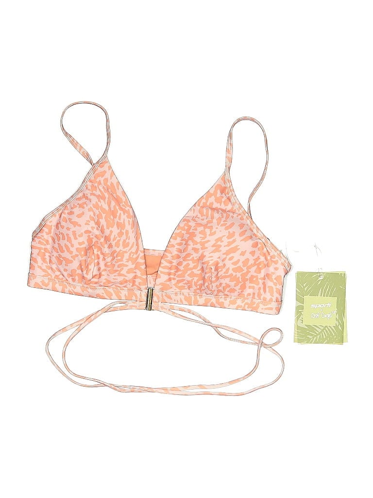 Pre-owned Sporti Swimsuit Top Orange Animal Print Pattern Swimwear