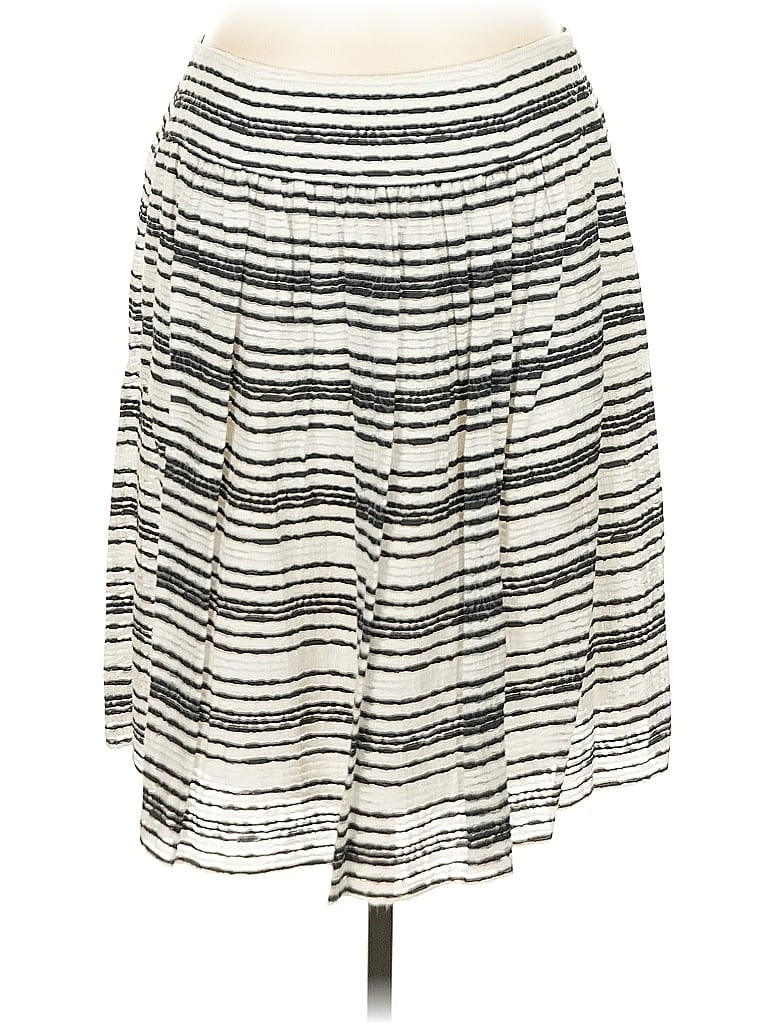 W by Worth Stripes Silver Casual Skirt Size 6 - photo 1
