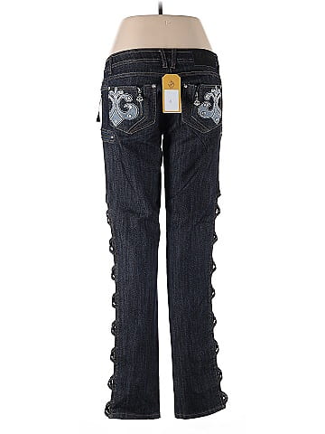 Dereon Blue Denim Jeans with Lace-Up (view 2)