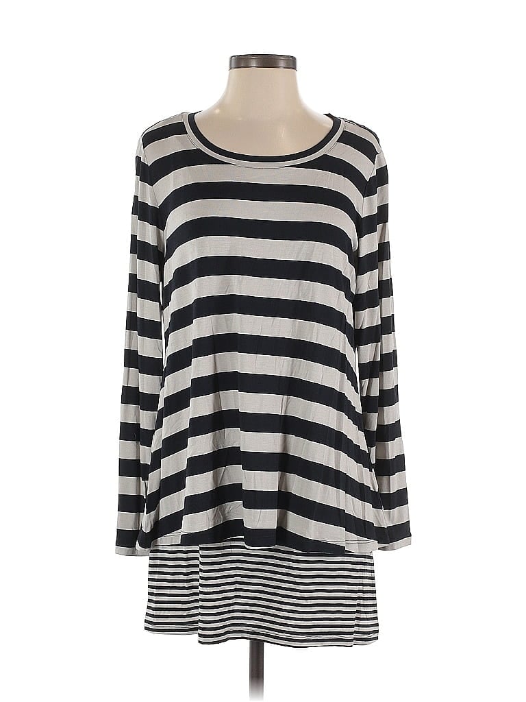 LOGO by Lori Goldstein Gray Casual Dress Size M - photo 1