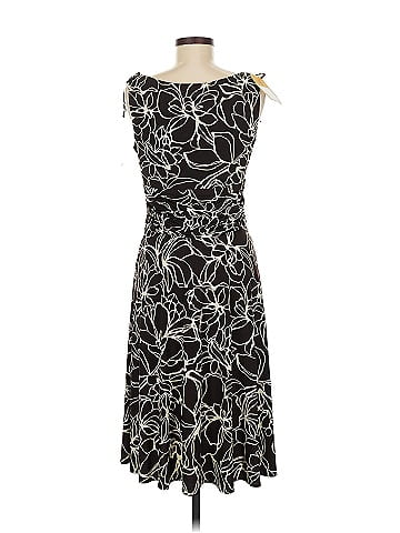 DressBarn Black Floral Patterned Casual Dress (view 2)