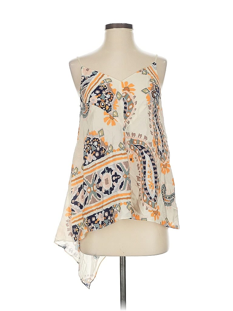 Pre-owned Hd In Paris Sleeveless Silk Top Ivory Halter Neckline Tops In White