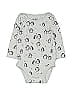 Jumping Beans 100% Cotton Print Gray Long Sleeve Onesie 0-3 MO / 3 MO - photo 1