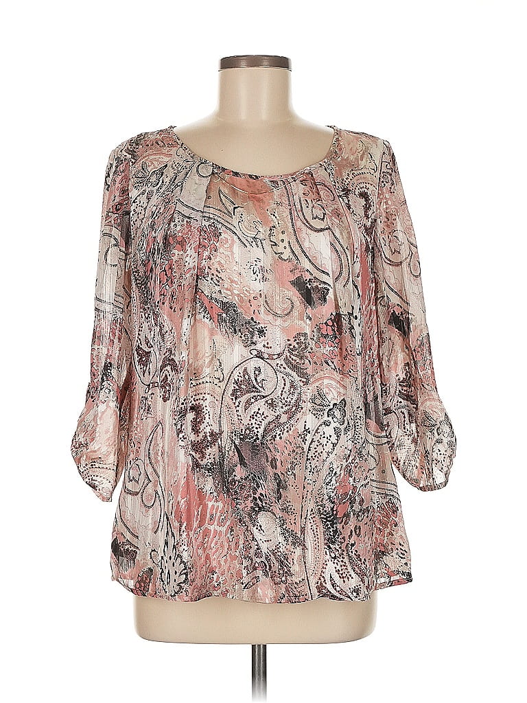 Pre-owned Sara Michelle 3/4 Sleeve Blouse In White