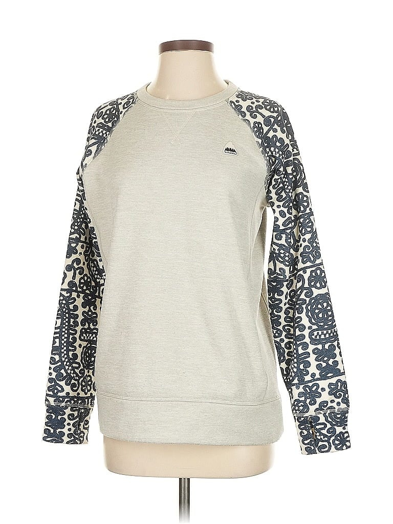 Burton Durable Goods 100% Polyester Animal Print Silver Tan Sweatshirt Size S - photo 1