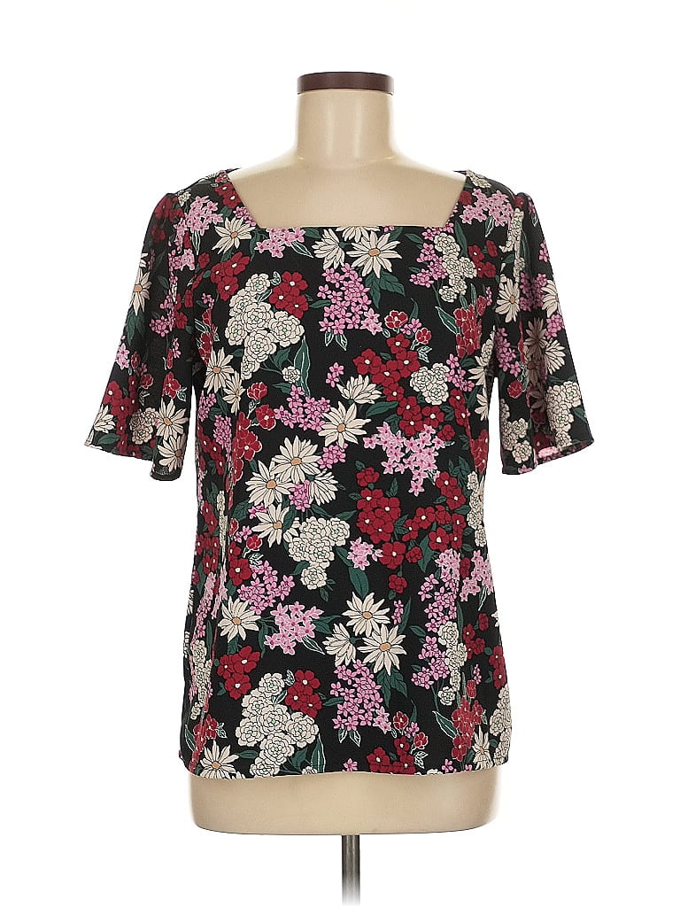 Ann Taylor Factory 100% Polyester Black Short Sleeve Blouse Size M - photo 1