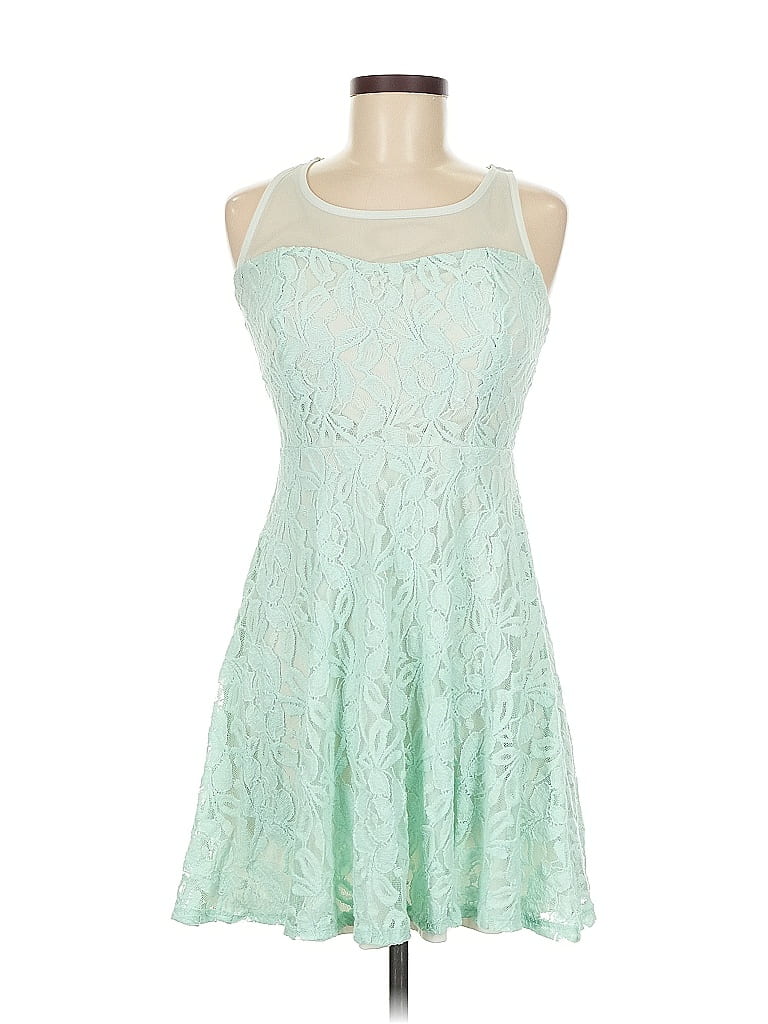Robe Courte Bleue Xhilaration Taille M - Mini Robe Femme En Polyester, Bretelles Spaghetti, Occasion Très Bon état