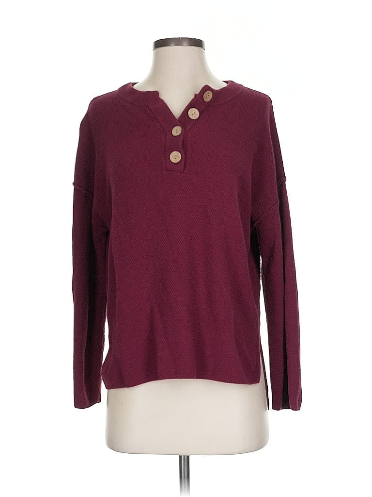 Pre-owned Lillusory Pullover Sweater In Burgundy