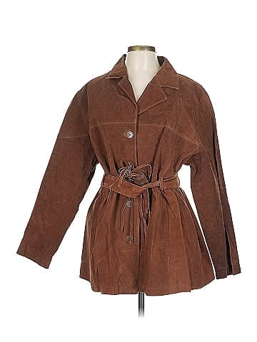 Louise Paris Brown Suede Coat with Belt (view 1)