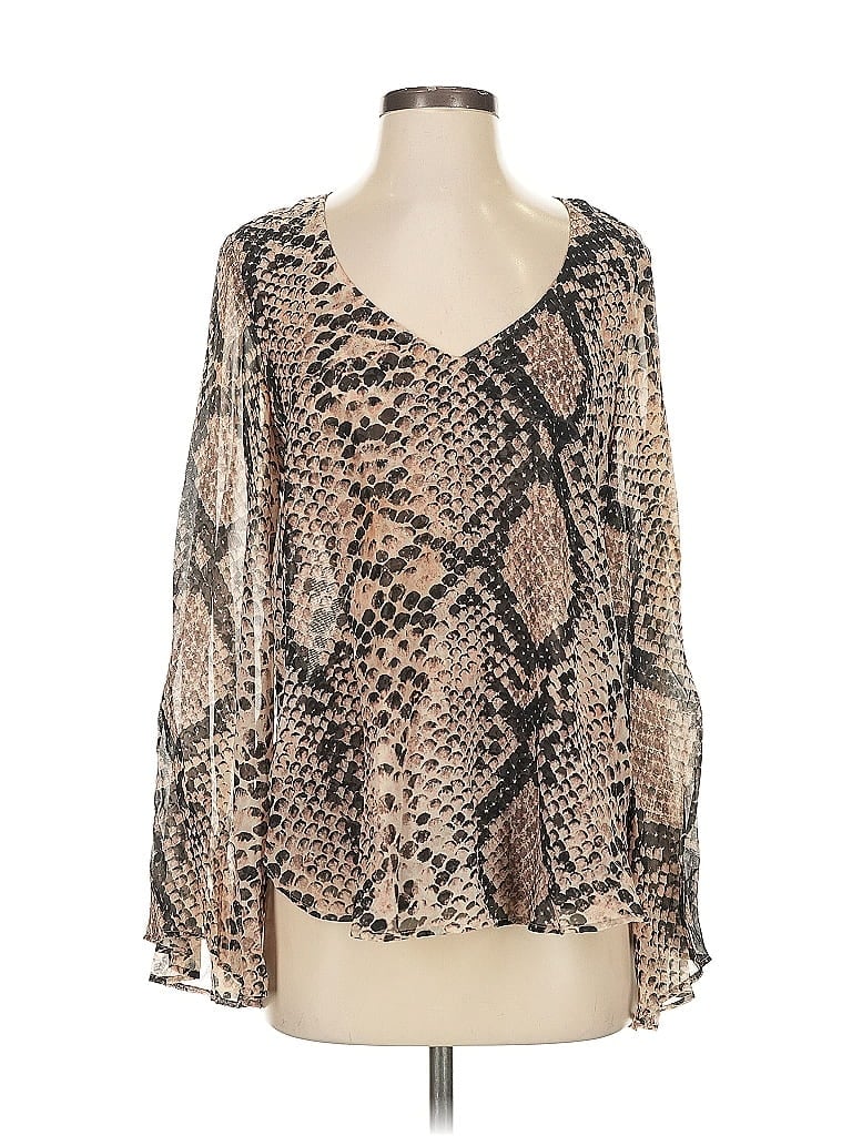 Pre-owned Show Me Your Mumu Long Sleeve Blouse In Brown