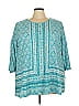 Catherines 100% Cotton Teal 3/4 Sleeve Blouse Size 3X - photo 1