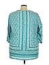 Catherines 100% Cotton Teal 3/4 Sleeve Blouse Size 3X - photo 2