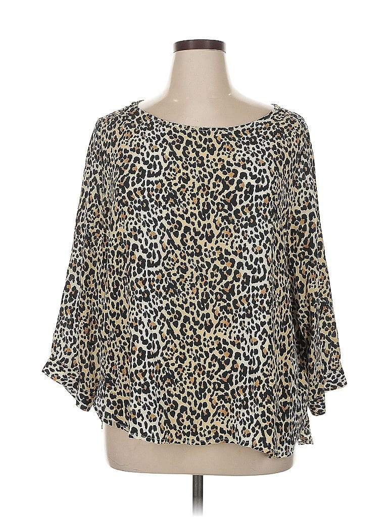 Pre-owned Gap 3/4 Sleeve Blouse In Gold