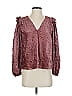 Tanya Taylor Burgundy 3/4 Sleeve Blouse Size XS - photo 1