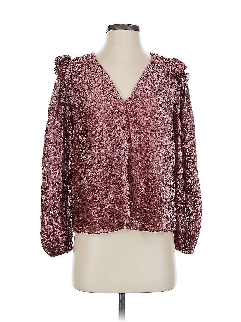 Tanya Taylor Burgundy 3/4 Sleeve Blouse Size XS - photo 1