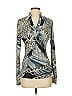 Cache Metallic Silver Long Sleeve Blouse Size S - photo 1