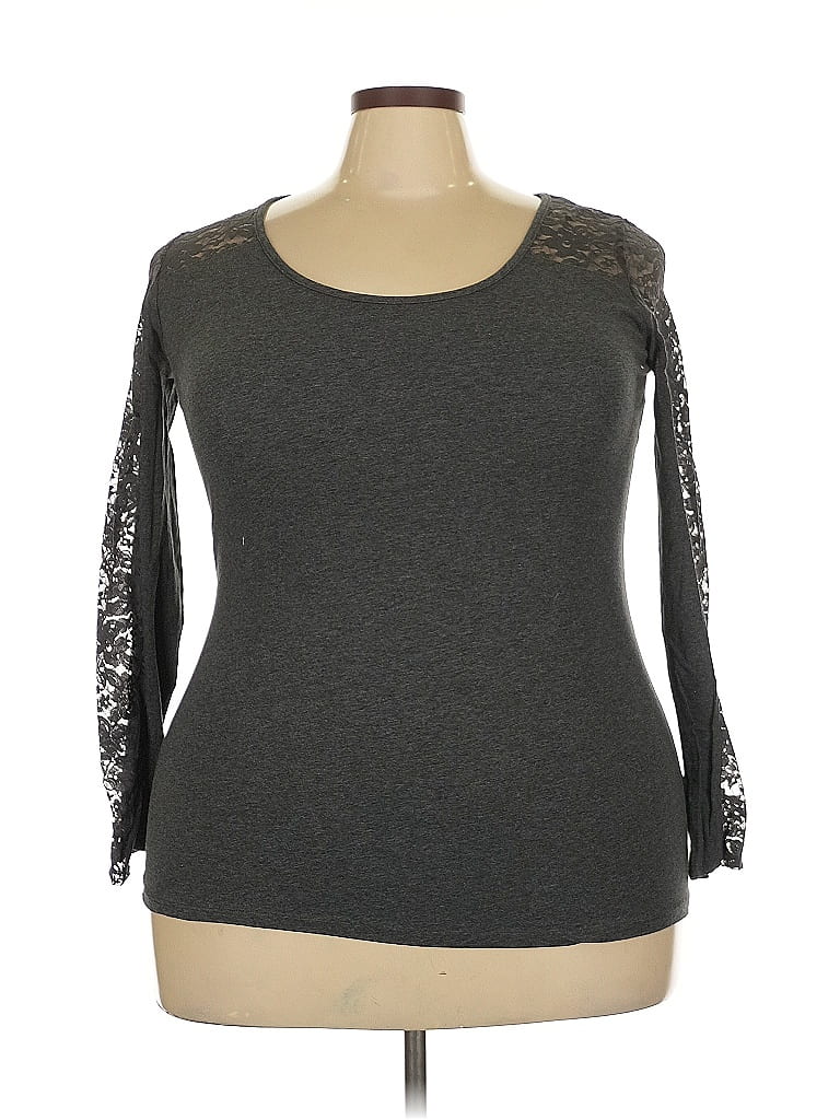 Ambiance Gray Long Sleeve Top Size 3X - photo 1