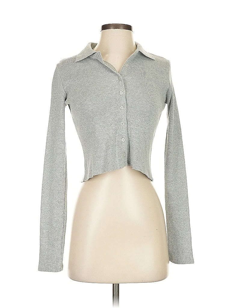 Pre-owned Brandy Melville Cardigan Sweater In Gray