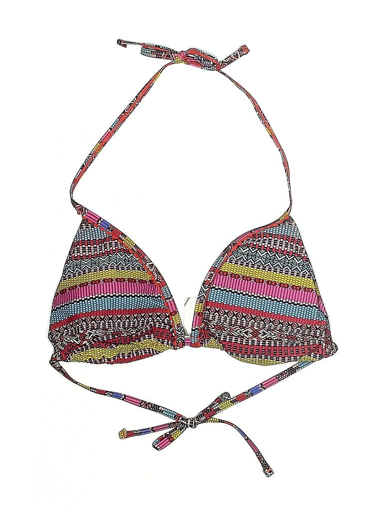 Profile Swimsuit Top Brown Print Pattern Swimwear