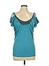 Bisou Bisou Teal Short Sleeve Top Size L - photo 1