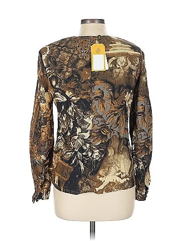 Louben Brown Boho Pattern Long Blouse (view 2)