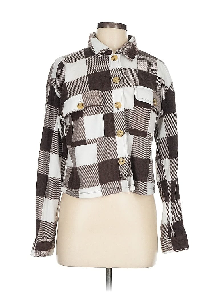 Click to view more detailed imagery on our partner's website Pre-owned Just Polly Long Sleeve Blouse In Gray