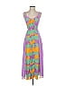 Three Floor 100% Polyester Hearts Purple Cocktail Dress Size 0