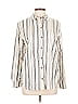 Sonoma Goods for Life Stripes Ivory Long Sleeve Button-Down Shirt Size L - photo 1